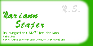 mariann stajer business card